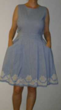 Sukienka bawełna bawełniana rozkloszowana Warehouse XL 40