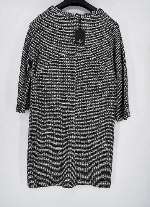 Dzianinowa sukienka Massimo Dutti r. S czarno-biały melanż nowa