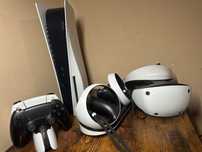 Zestaw Playstation PS5 VR2 plus Logitech G923 z stojakiem i drążkiem