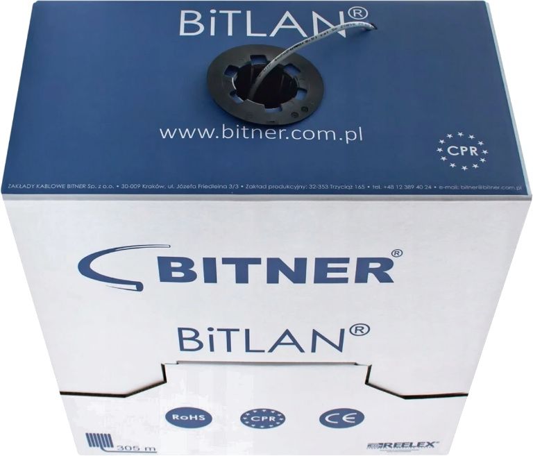 Bitner BitLan skrętka komputerowa UTP 5e 4x2x0,5 305m (miedź, kamery)