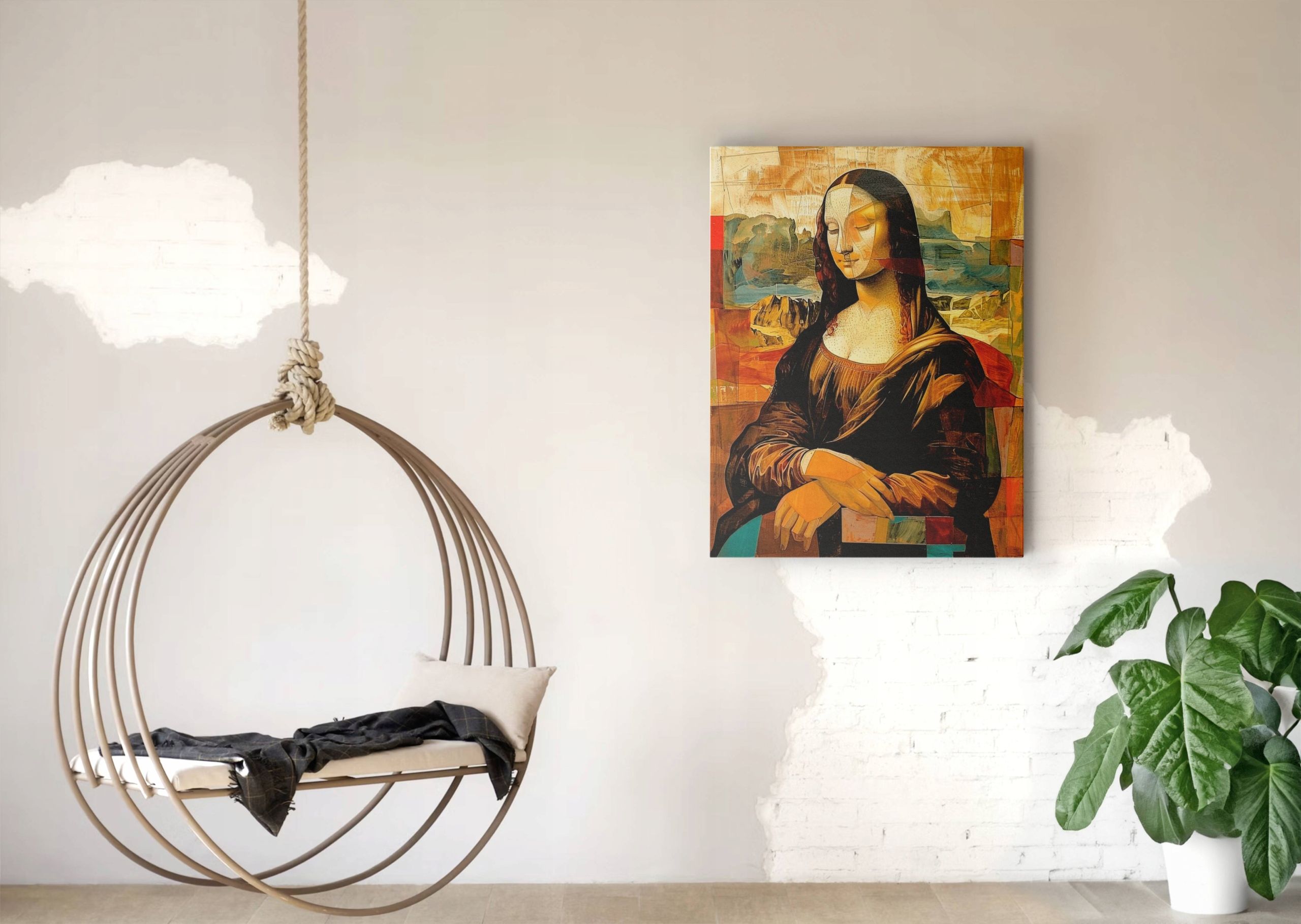 Obraz na płótnie Mona Lisa w Stylu Picassa do domu pokoju salonu 60x80