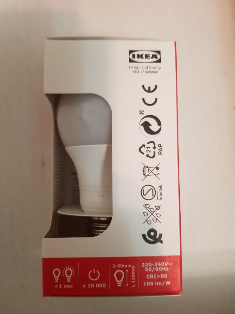 Світлодіодна лампа Ikea Ryet 4,5w (470lm), 2700K, E27