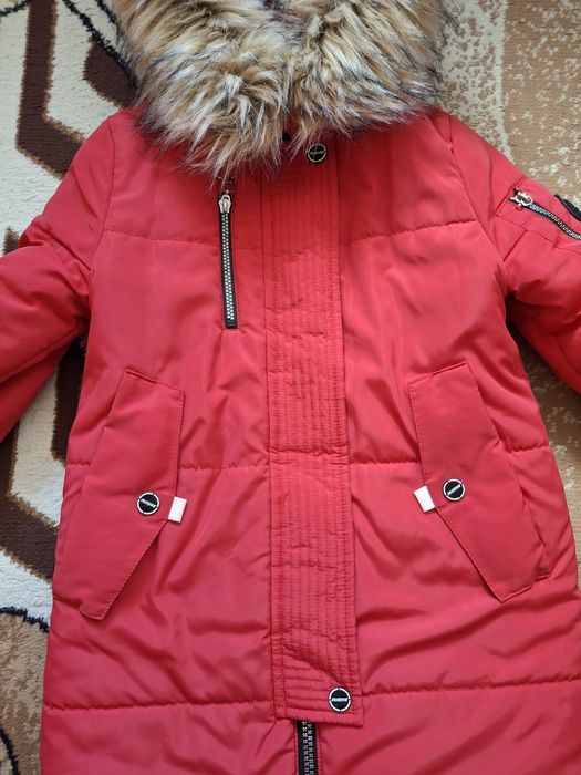 Зимове пальто і шапка для дівчинки 140-146см