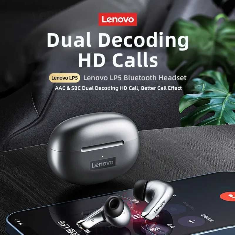 Lenovo LP5 Wireless Bluetooth  With Mic Sports Waterproof earbuds