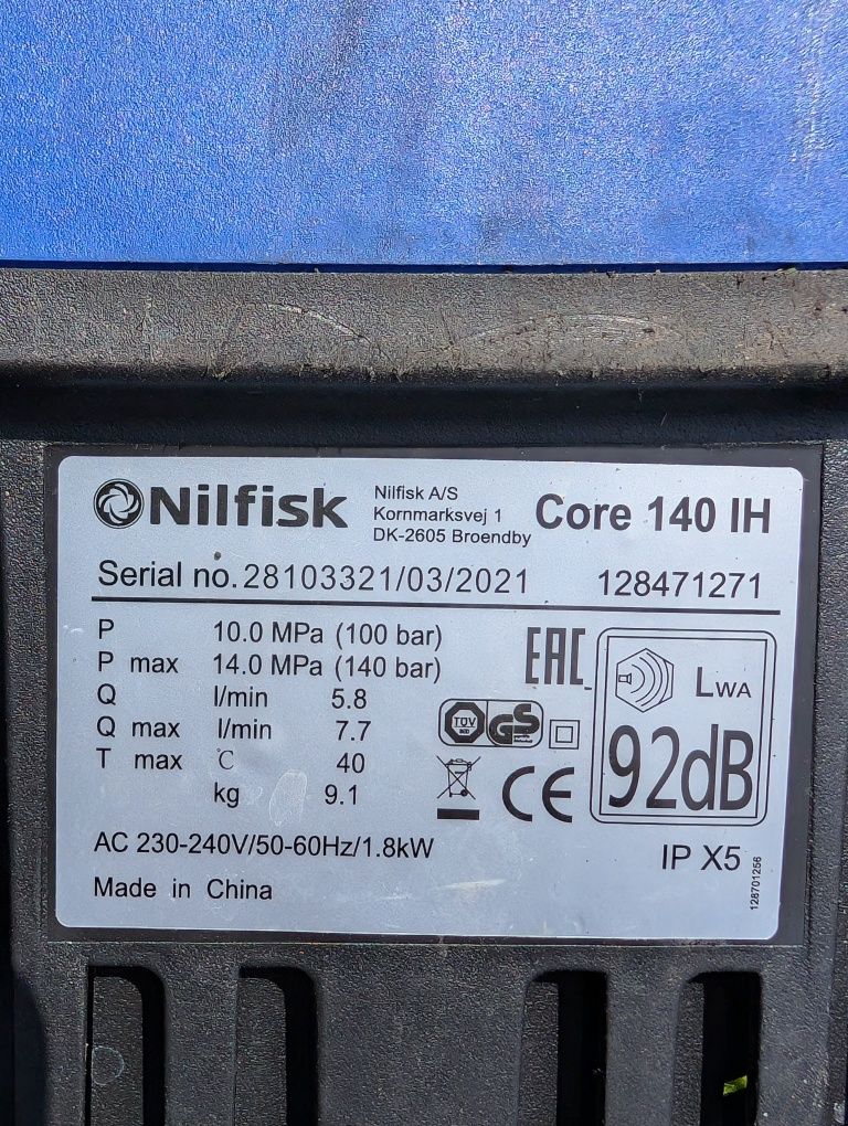 Myjka ciśnieniowa NILFISK Core 140-8 Powercontrol IH - EU