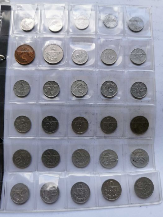 Zestaw monet z okresu PRL od 1949 do 1990 z małymi brakami