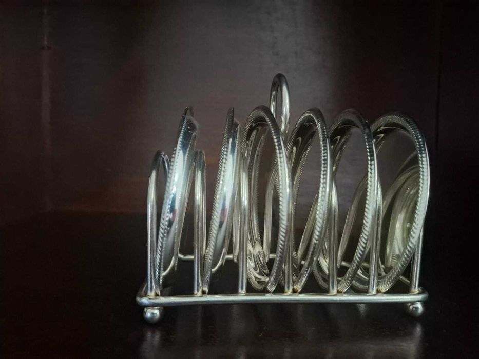 Porta-copos banhados a prata com suporte