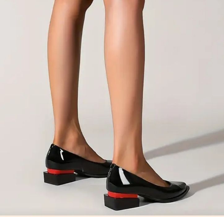 Lakierki czerwony obcas rozm.40