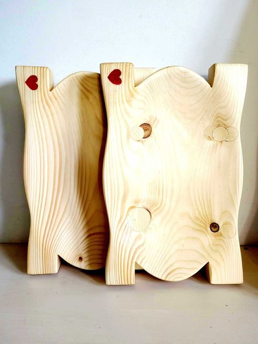 TACA z drewna KORYTO z serduszkiem na Walentynki od Lokalnego Stolarza