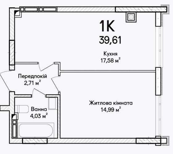 Однокімнатна квартира лише 34 500 грн/м² в сучасному ЖК. Ірпінь