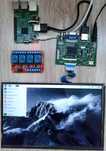 Mini komputer Raspberry Pi 3 + monitor 10 cali + moduł przekaźników