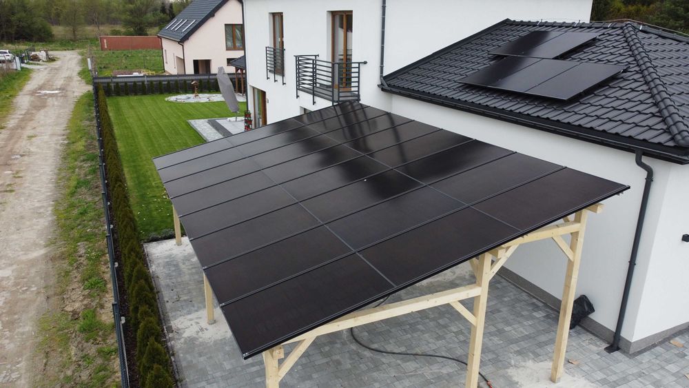 Carport fotowoltaiczny 9,9 kWp + magazyn energii 15 kWh Montaż