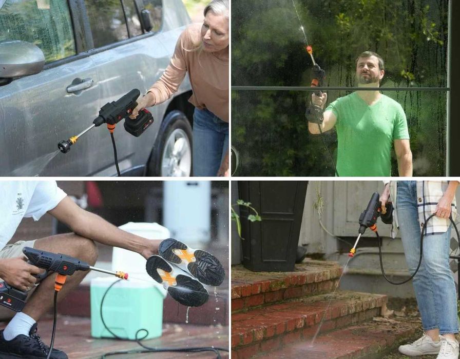 Myjka ciśnieniowa 2 baterie gotowy zestaw do mycia KD663