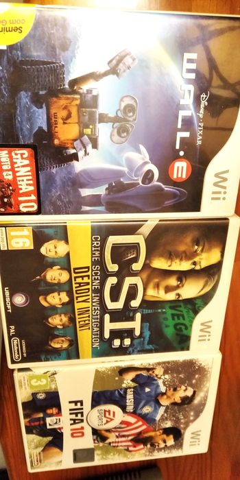 Cabo para Playstation ou Jogo Wii Nintendo CSI, Disney-Pixar, Fifa 10