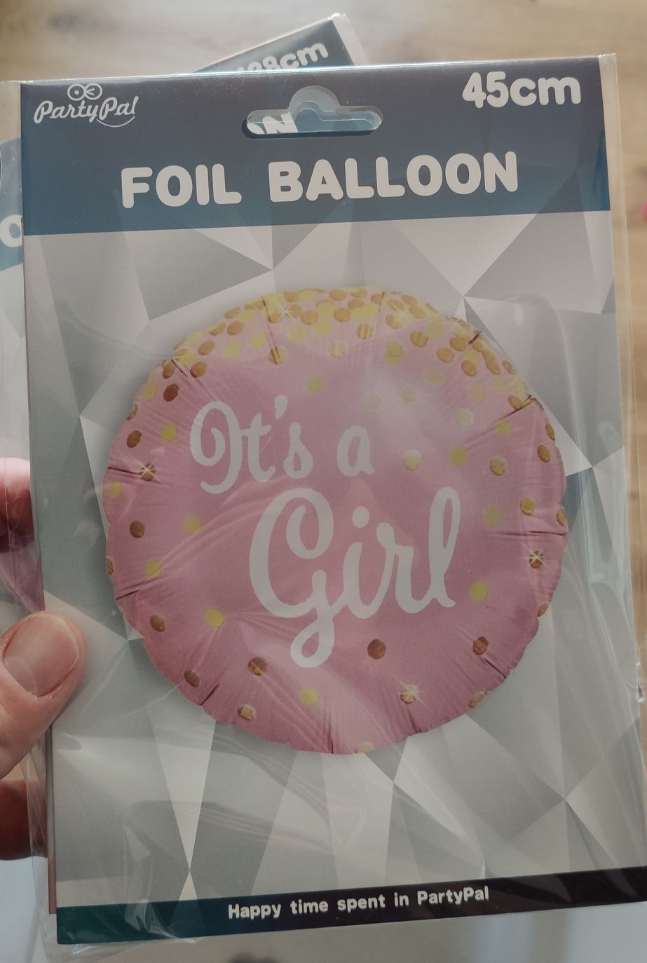 Balon napis "It's a girl", różowy, dziewczynka