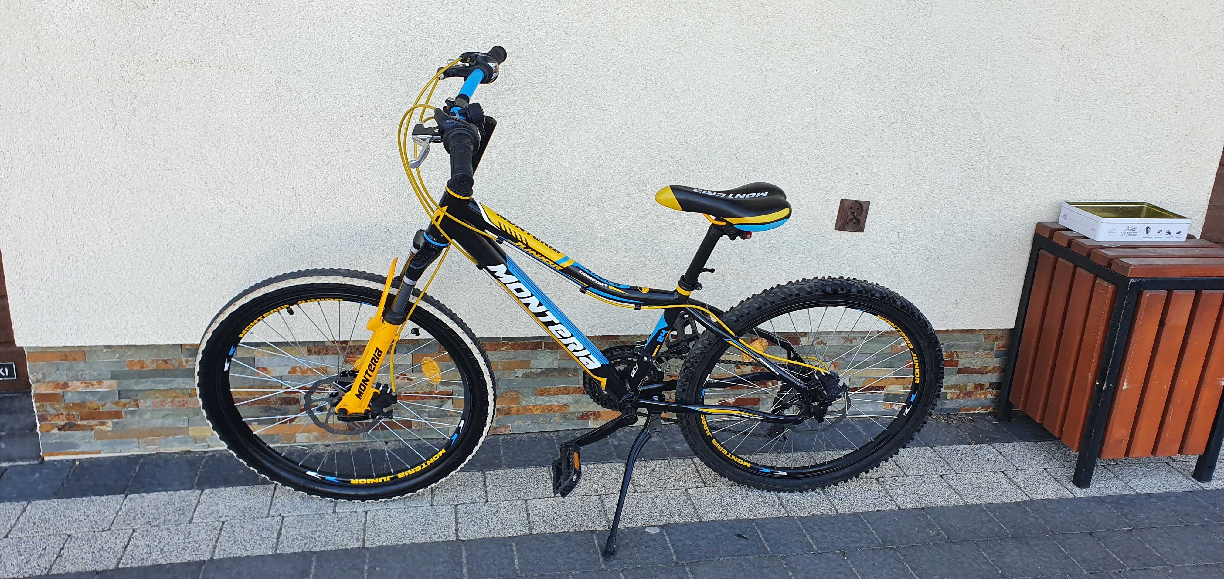 Rower dla dziecka Monteria koła 24 hamulec tarczowy . ładny stan