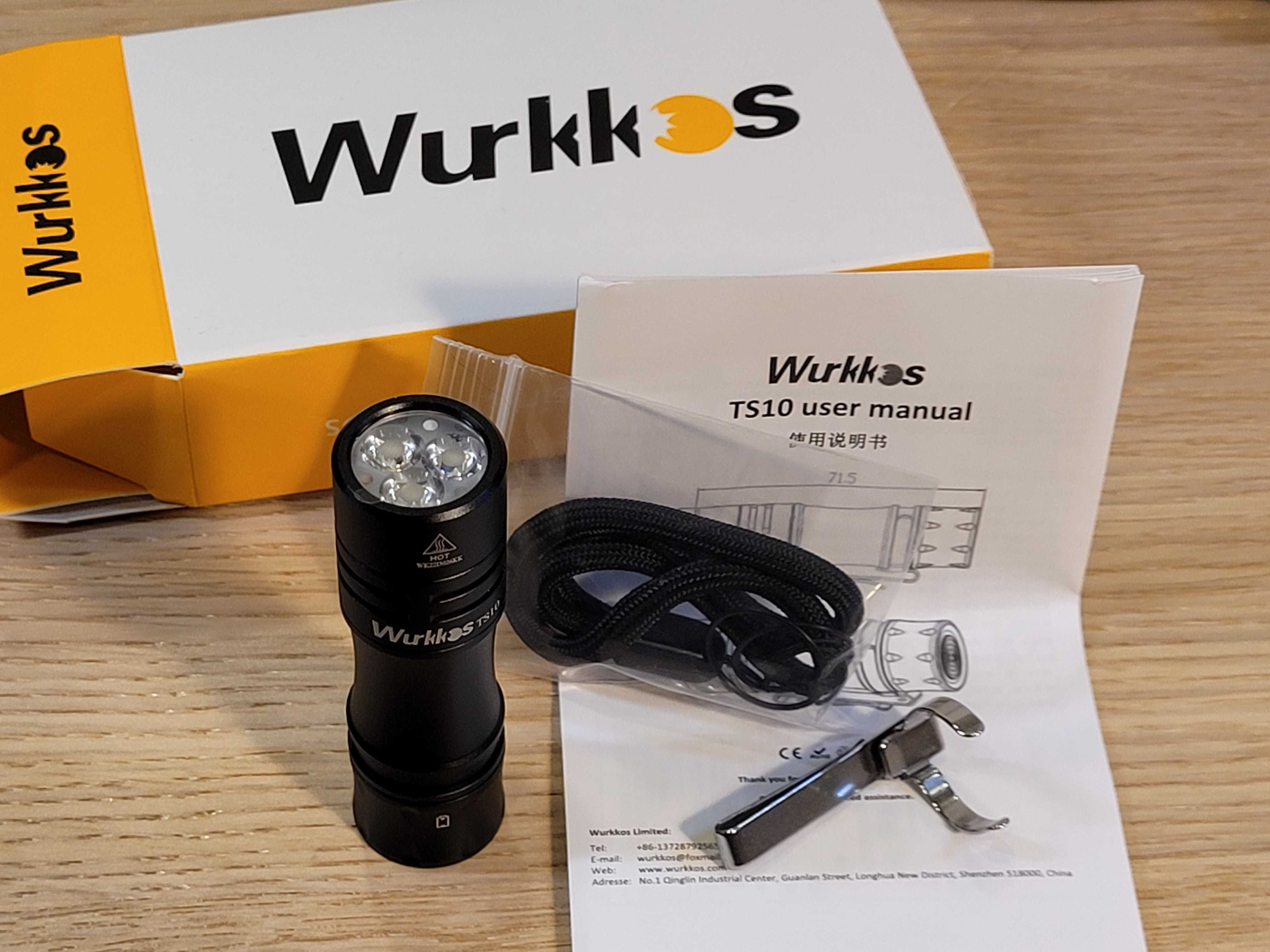 Nowa latarka Wurkkos TS10 Black + AUX IceBlue +ogniwo