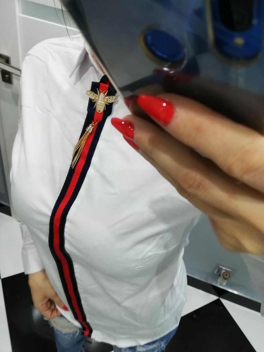 Koszula plisa Gucci s m L XL slim fit bawełna