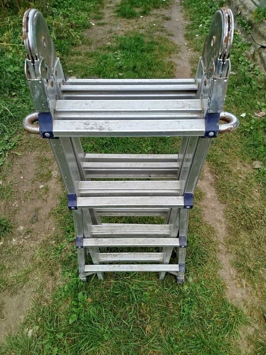 Драбина стремянка алюмінієва телескопічна Krause 125см-225см-420см