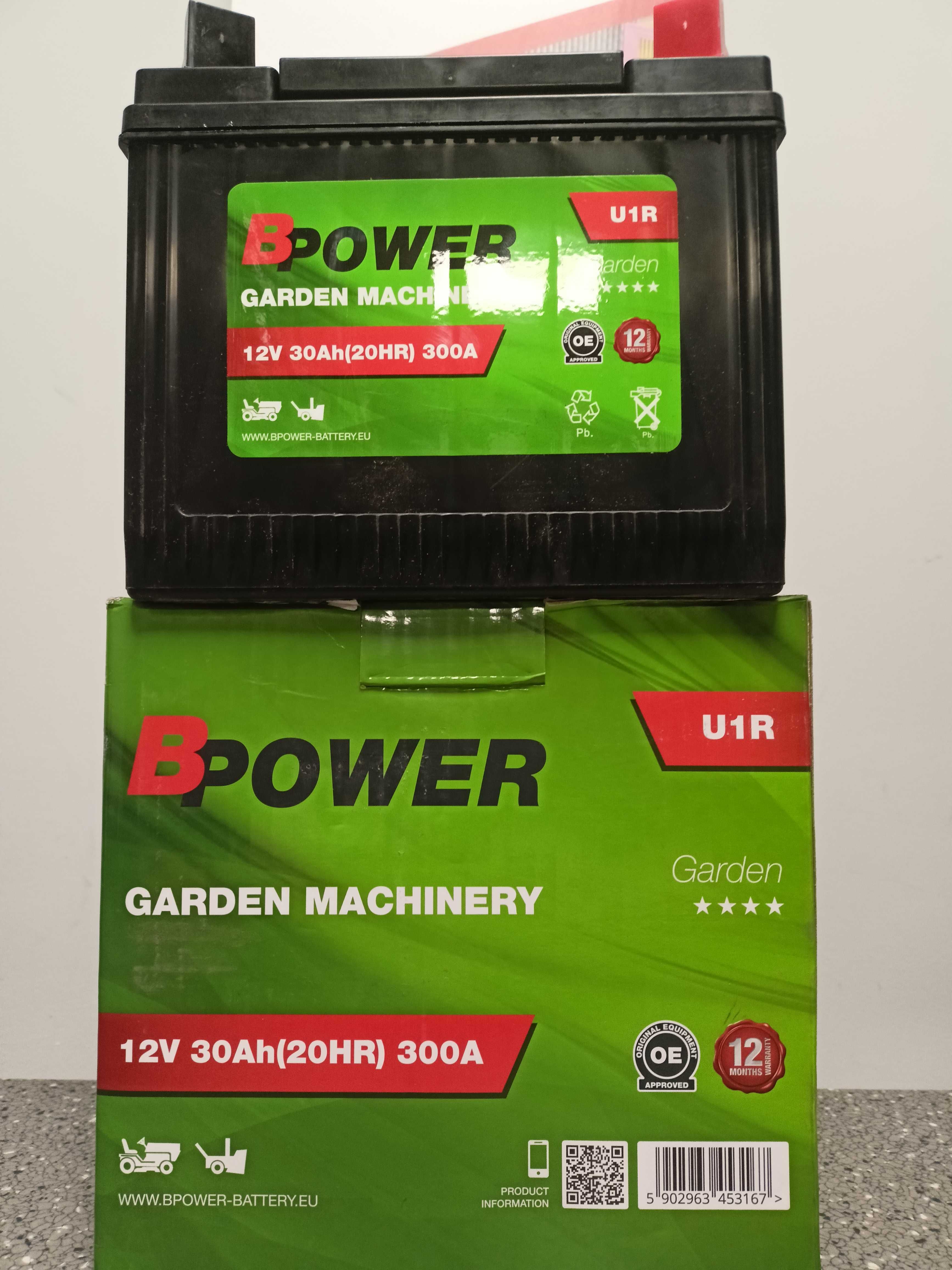 Akumulator BPower Garden U1R 12V 30Ah 300A P+ Prawy Plus