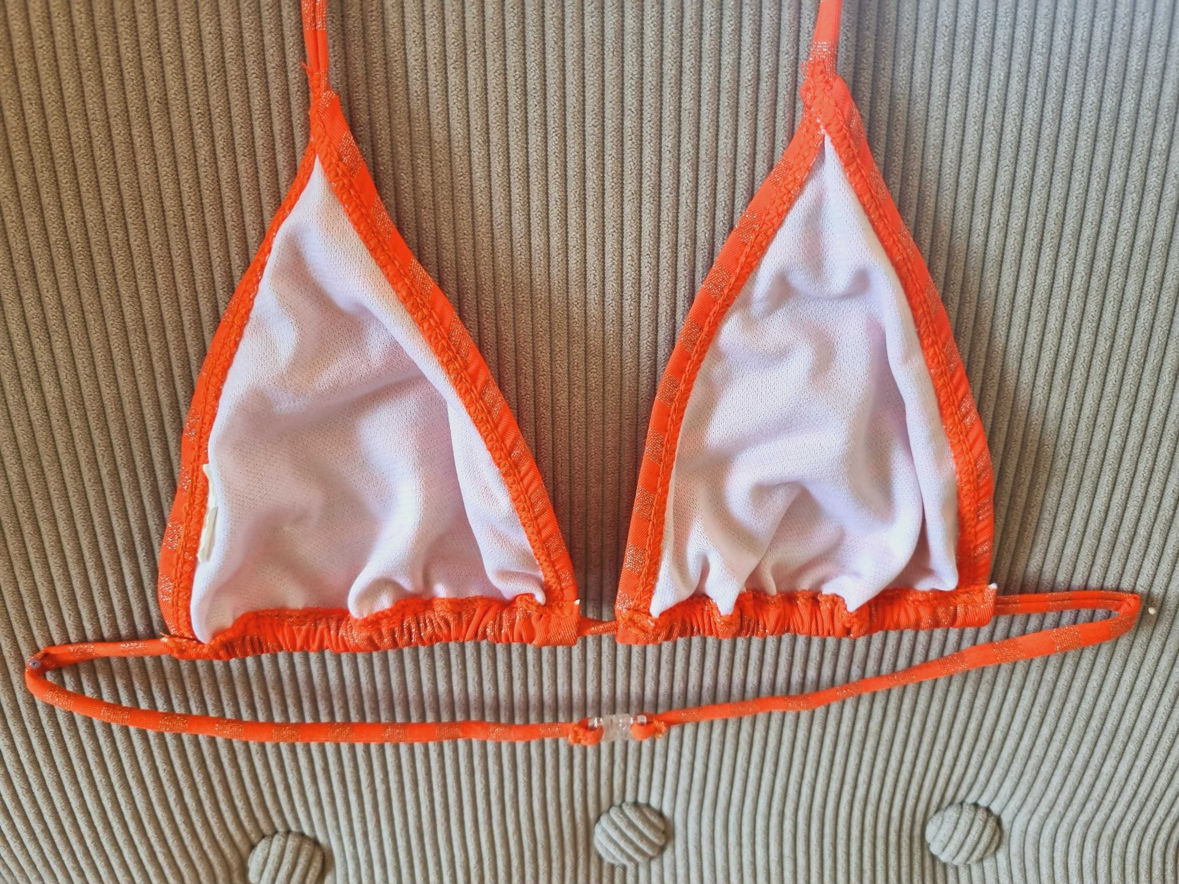 Strój kąpielowy dwuczęściowy 146/152/158 bikini pomarańczowo-złoty