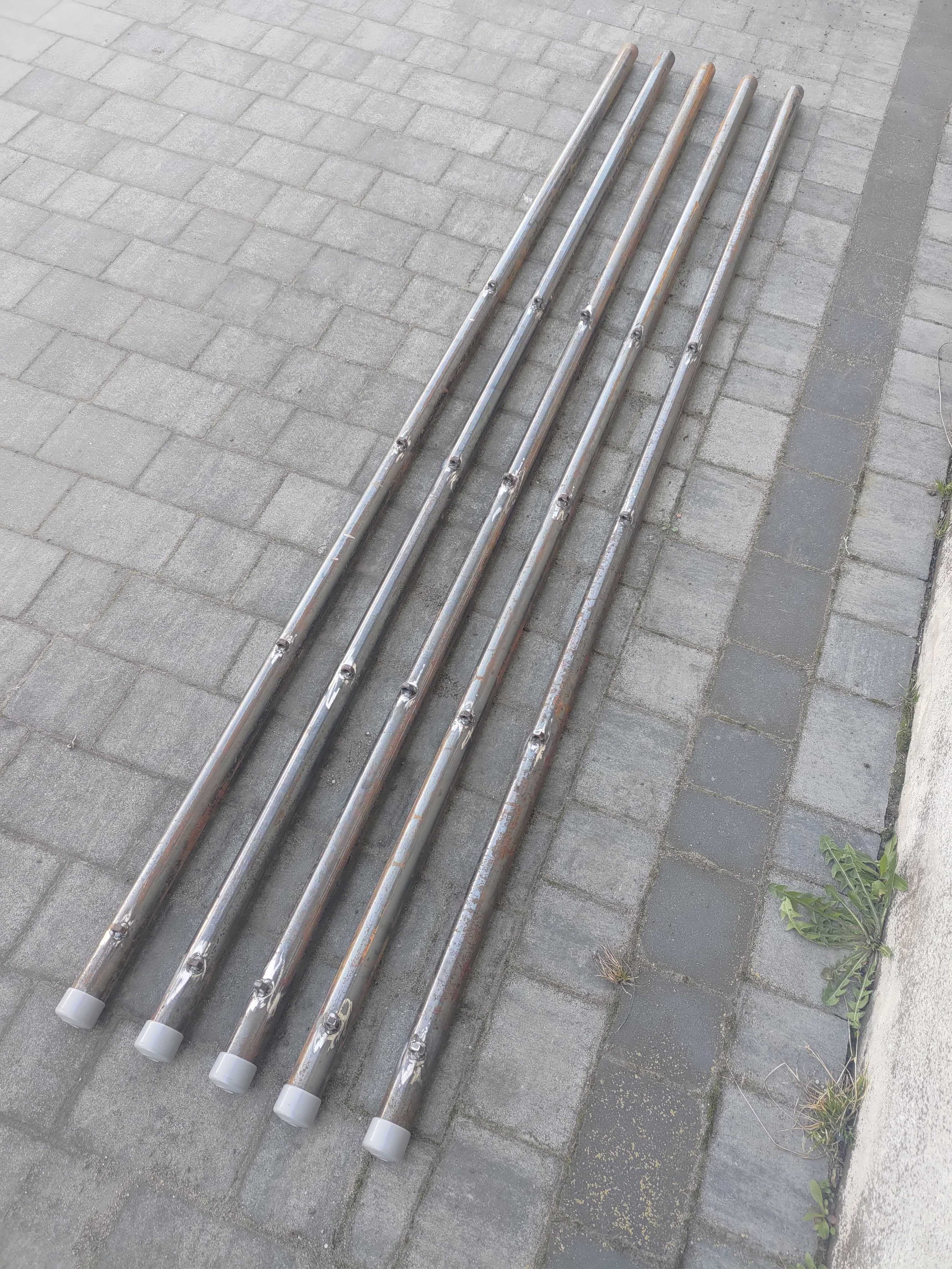 Słupki ogrodzenia, 42mm, gruba ścianka 3mm,  2,4m, kapturek, transport