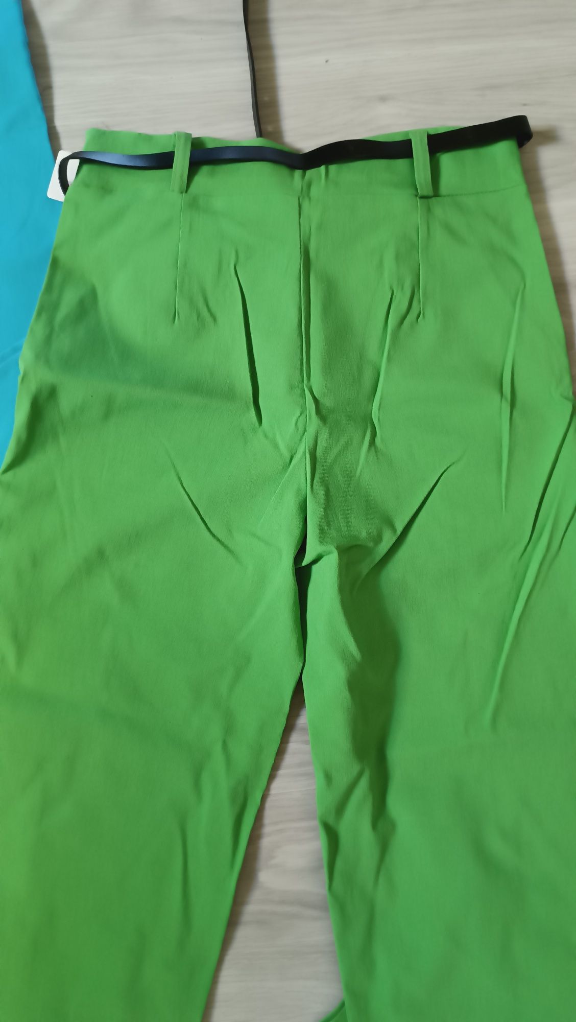 Nowe spodnie dzwony S/M niebieski zielony