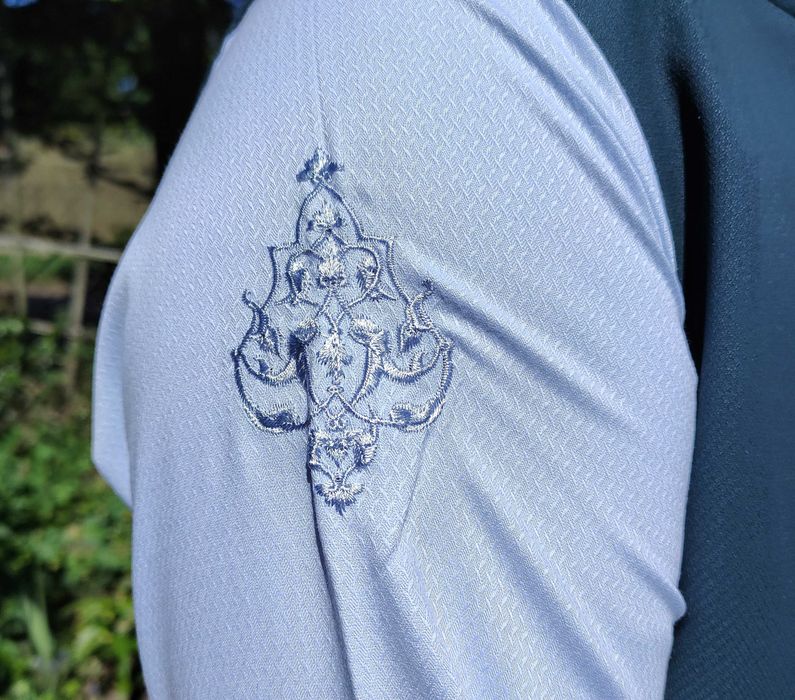 Męska tunika orientalna L niebieska wiskoza kameez kurta Indie boho