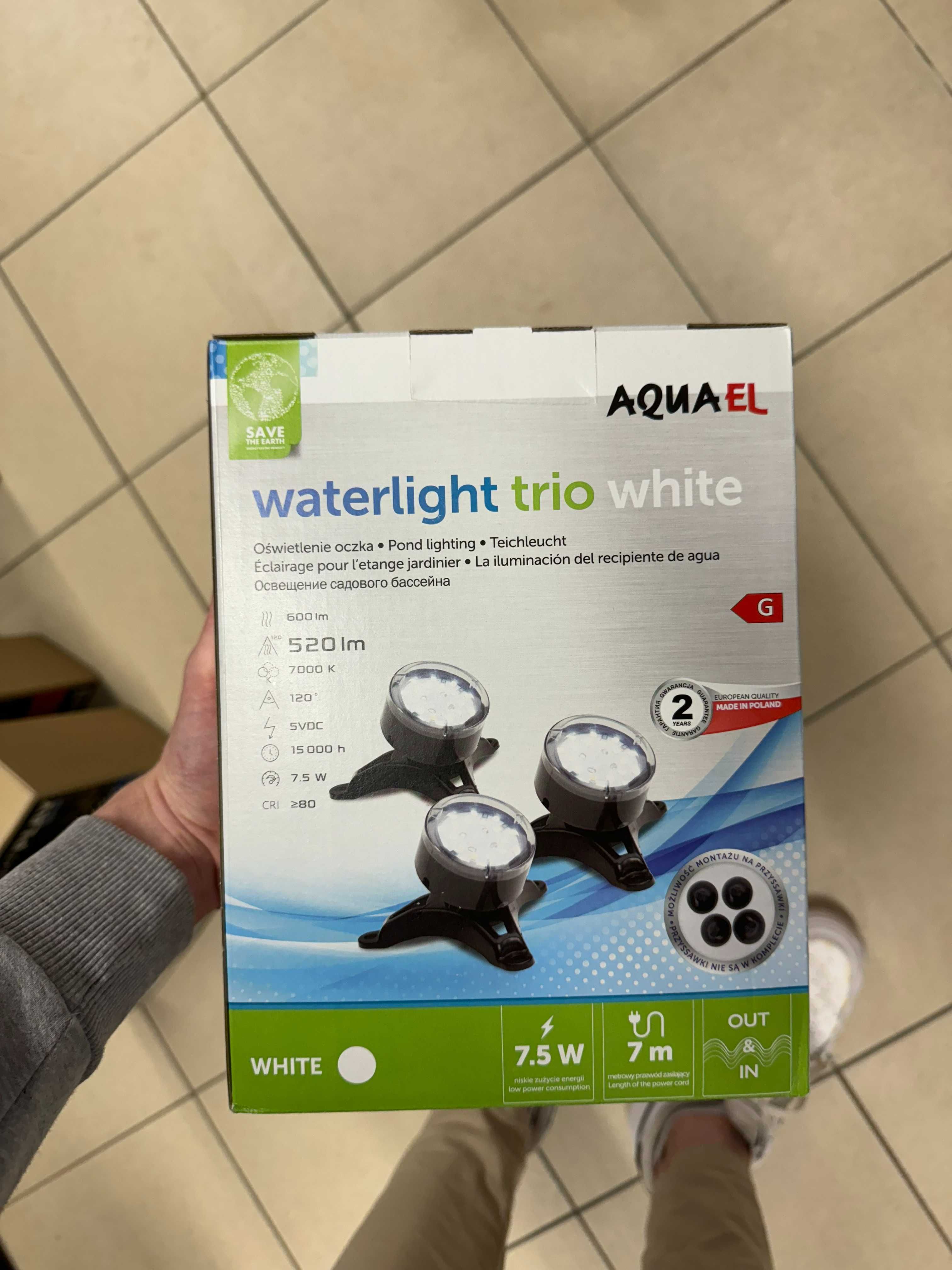 Aquael lampa podwodna - waterlight trio / quadro, biała / kolor