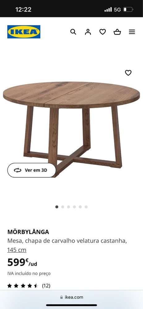 Mesa de madeira IKEA Morbilanga