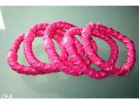 Pack de 5 elásticos para o cabelo rosa novos