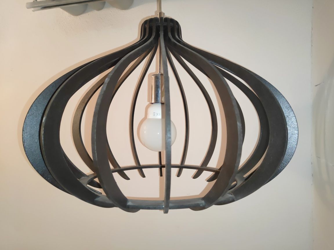 Lampa sufitowa wisząca sklejka, loft, wenge