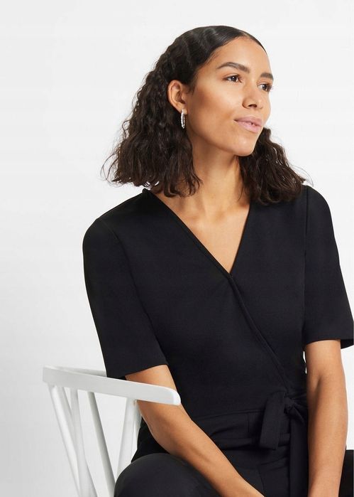 B.P.C czarny kombinezon krótki rękaw ^32/34