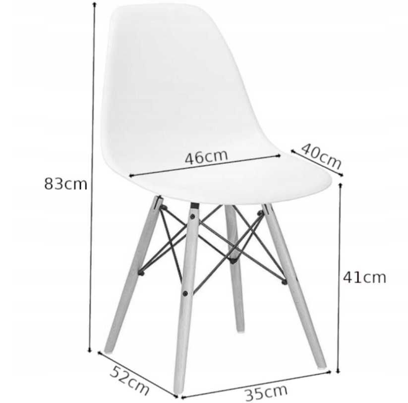 Nowy STÓŁ Rustykalny 80cm +2 szt. Białe Krzesła Skandynawski (GRATIS)