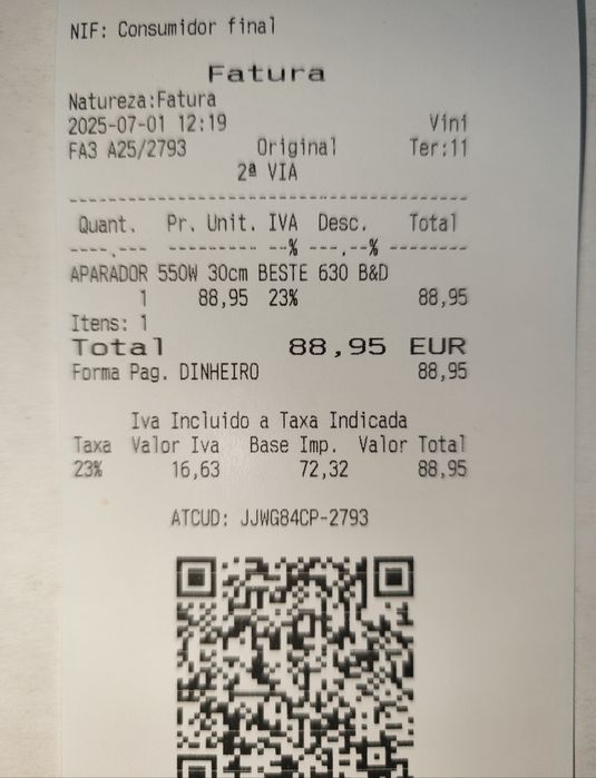 Aparador relva Black & Decker 550W (COMO NOVO)