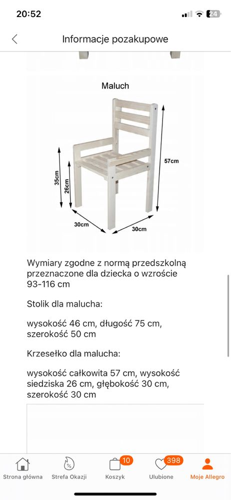 Stolik i krzeslo dla malucha drewniane