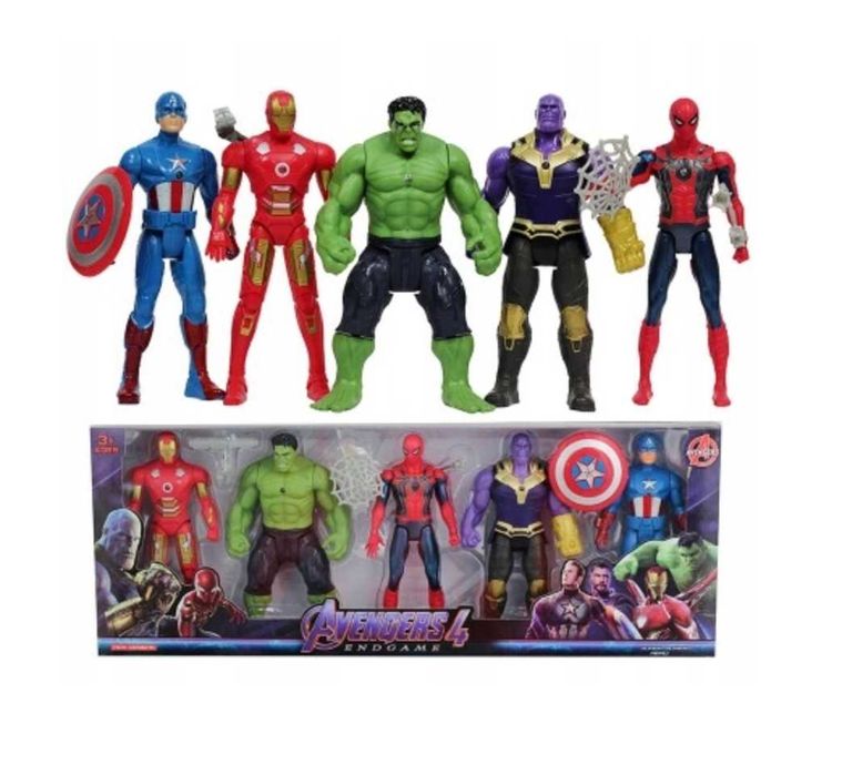 LED Zestaw Figurki Avengers Marvell Hulk Spiderman Thanos Ironman