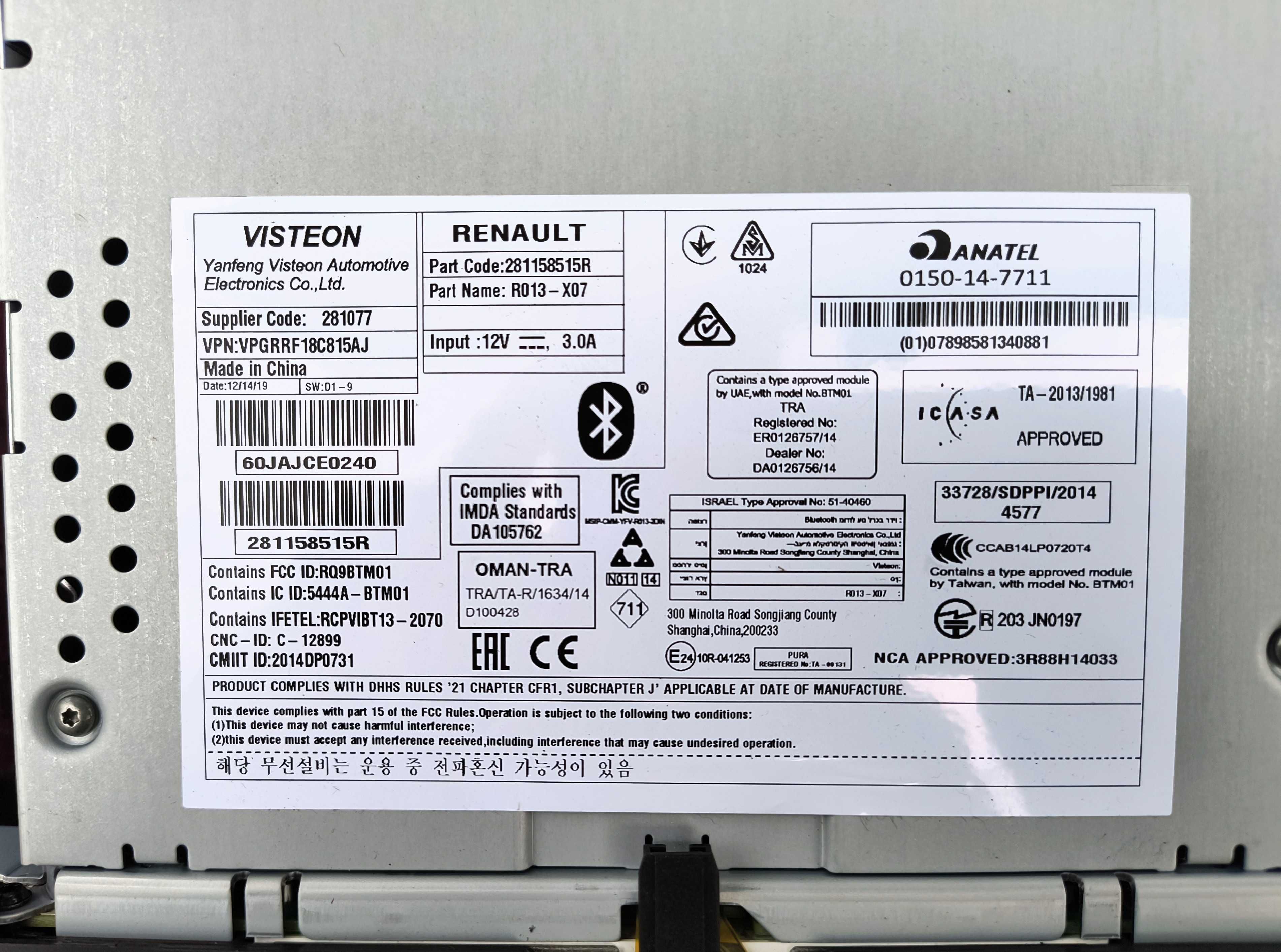 Radio samochodowe Renault Dacia Duster II 2020 Bluetooth USB
