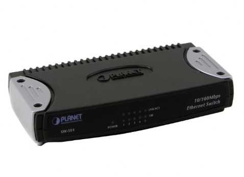 Planet SW-501 ethernet switch z zasilaczem sprawny 12V DC 500 mA BDB