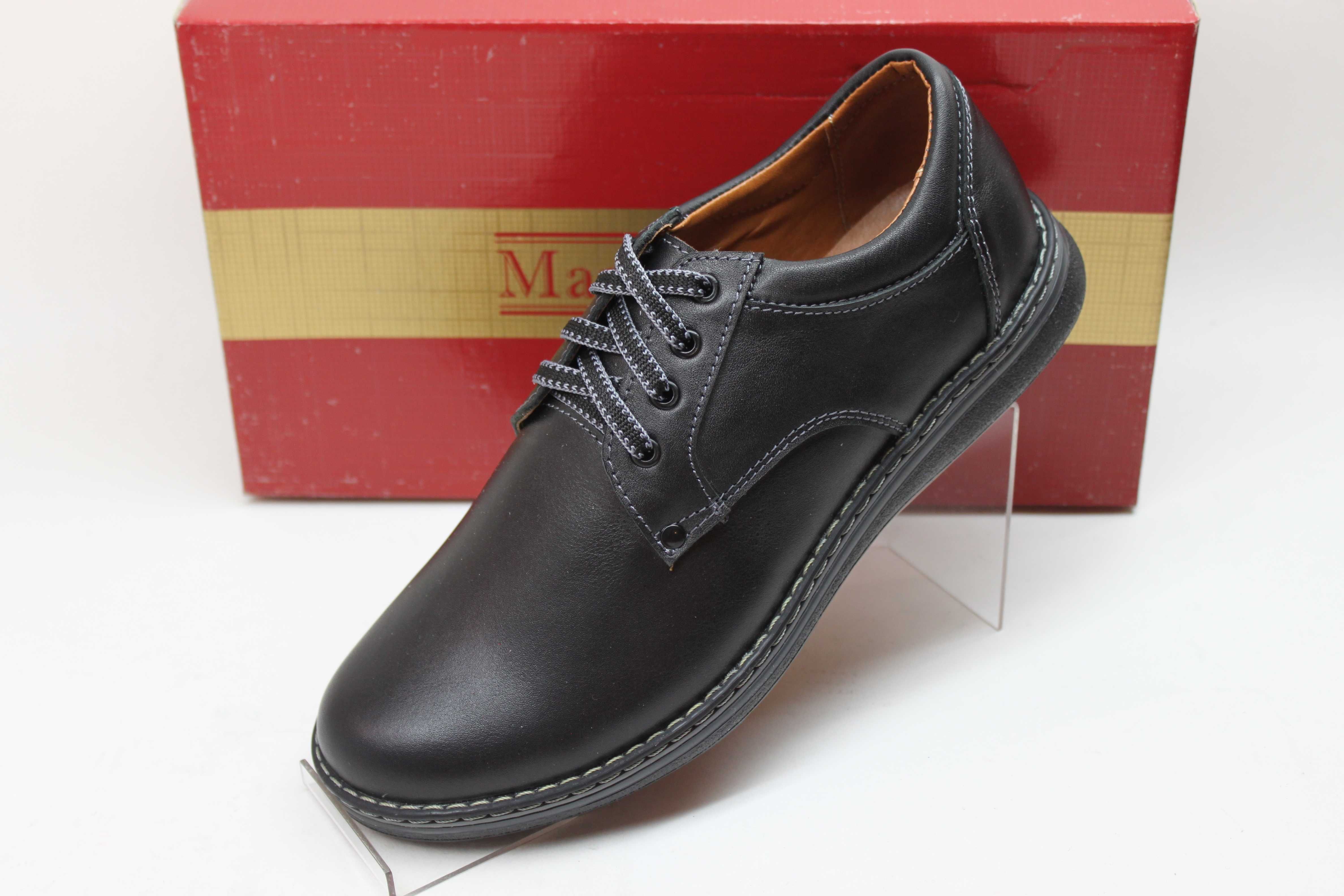 Шикарные демисезонные черные туфли комфорт кожаные (код:216чер.)