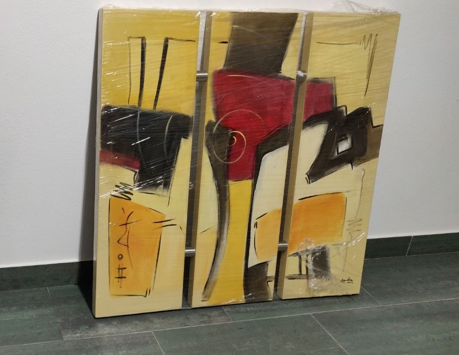 Quadro (100x100) com peças de metal no meio (Só 35€)