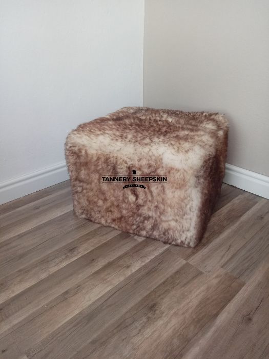 Pufa Pufka Skóra Owcza Naturalna Dekroacja