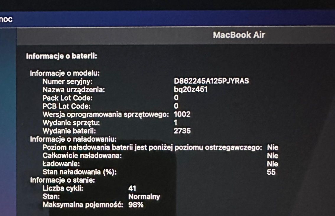 Laptop Apple MacBook Air M1 13,3” RAM 16 GB Dysk SSD 256 GB etui Thule