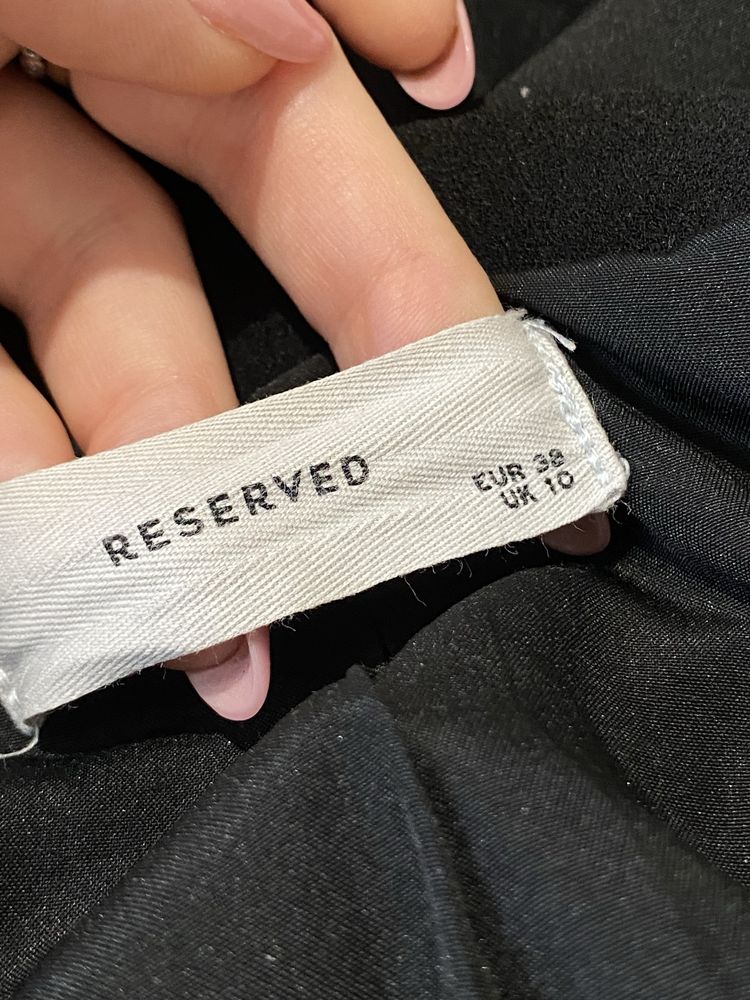 Czarna prosta martnarka elegancka rekaw 3/4 reserved damska żakiet 38