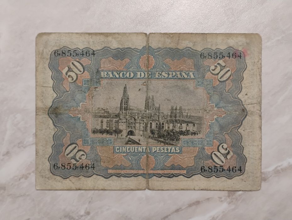 Banknot Hiszpania - 50 peset z 1907 r.