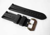 Pasek do zegarka silikonowy Panerai 24mm PAM zakręcana klamra czarny