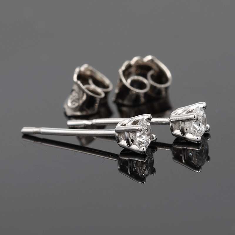 Złote kolczyki z brylantami 0.20ct białe złoto 18K