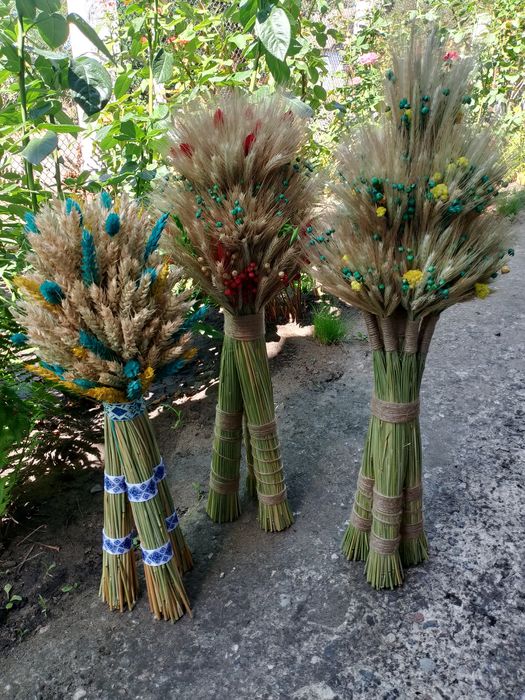 Дідухи (снопики) з жита, льону та пшениці