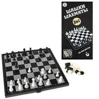 Дорожные шашки и шахматы (2 в 1) на магнитной доске