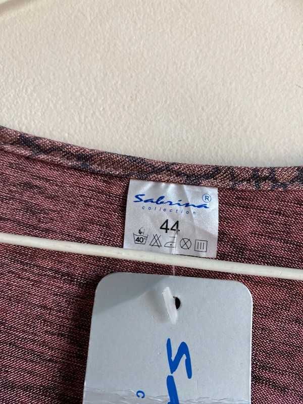 Nowa połyskująca bluzka w liście bufy na rękawach Sabrina XXL/XL